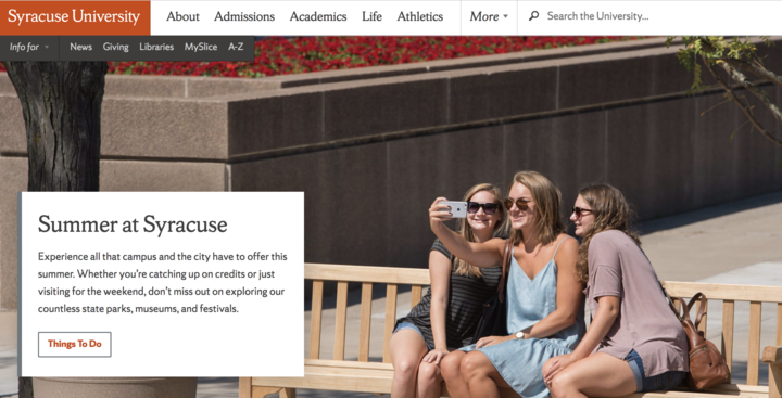 A screenshot of the homepage.