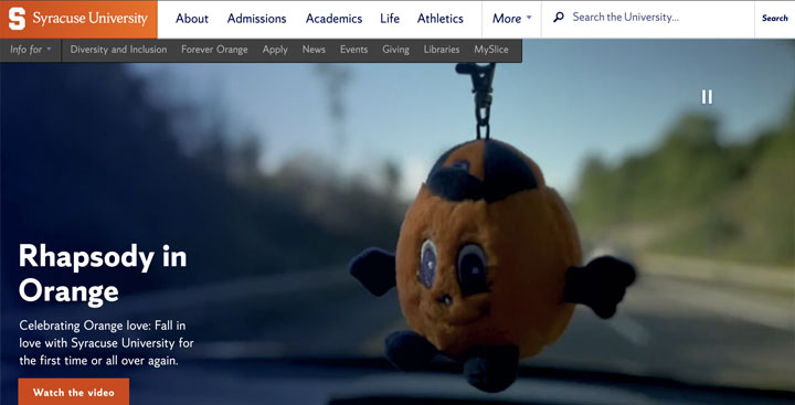 A screenshot of the homepage.